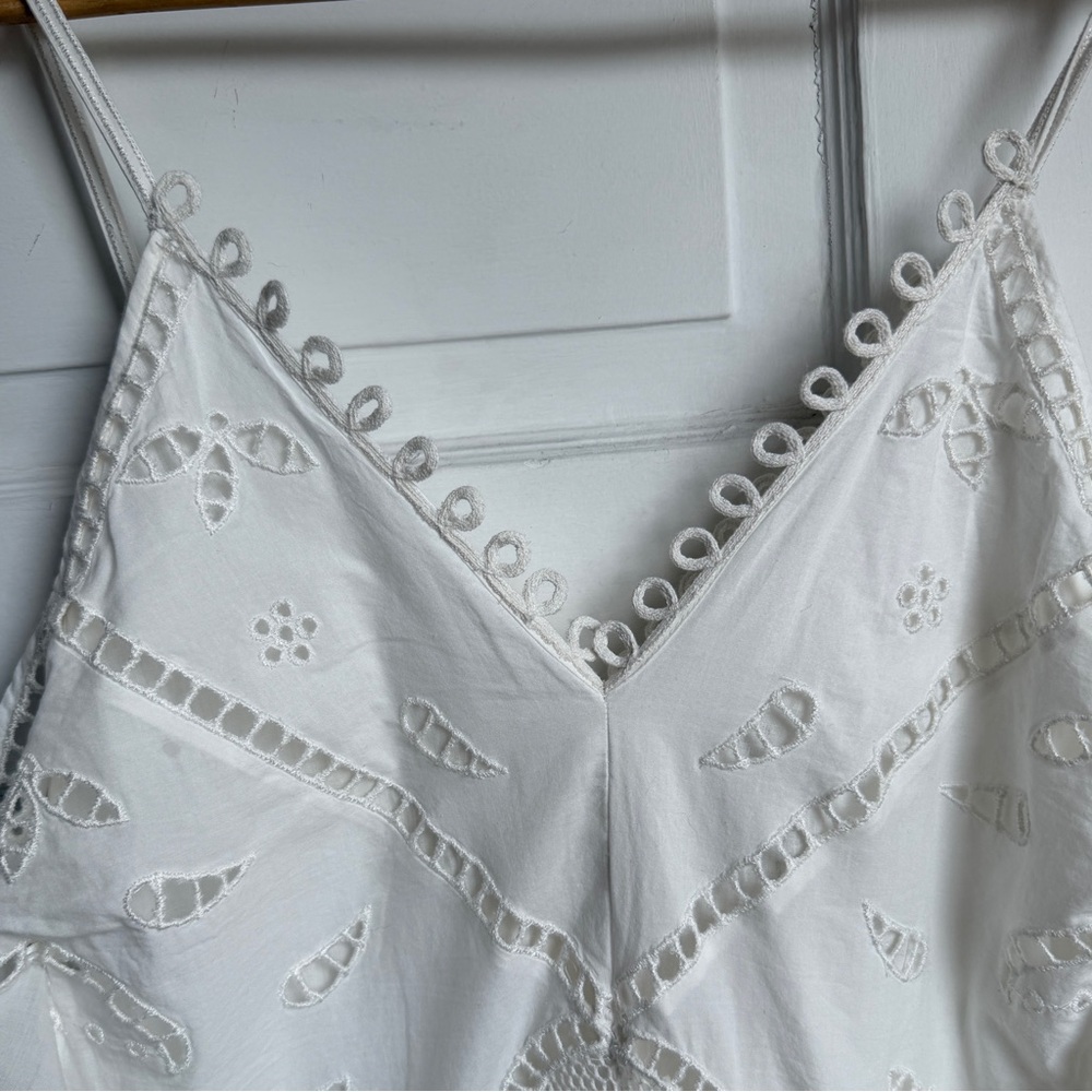 ZARA White Embroidered Lace Maxi Dress NWT Boho Cotton Slip Beach Resort ZW XS - Picture 10 of 14